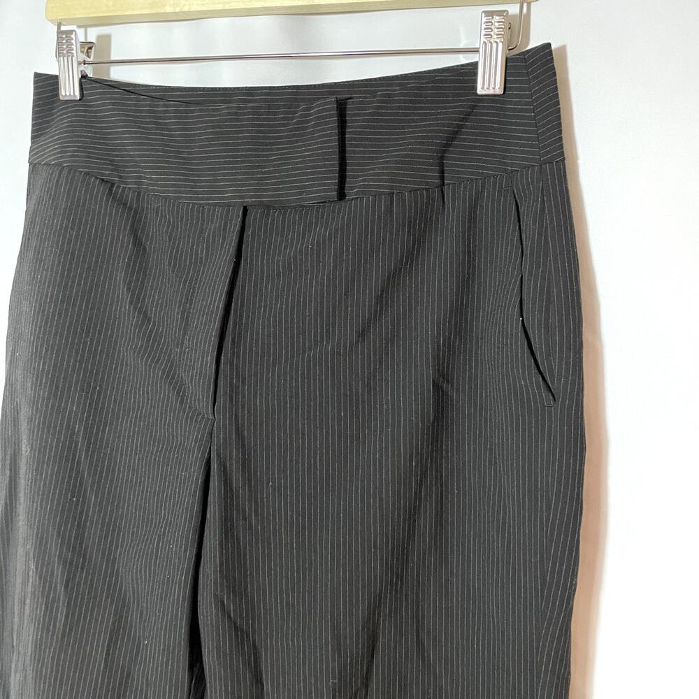 Djerf Avenue black gray striped high waist trousers 35 inseam womens M $170 MRSP - Picture 2 of 7